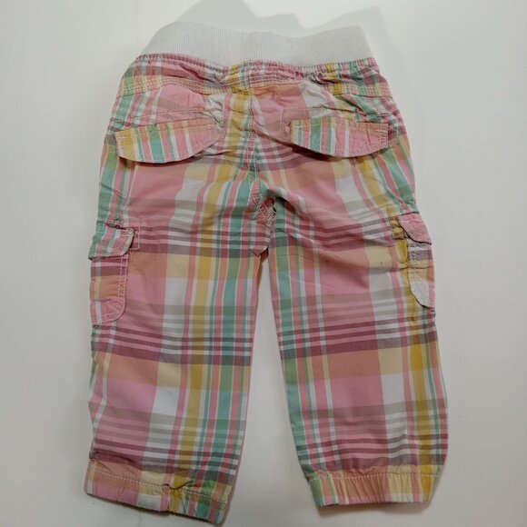 Joe Fresh Kids Child Long Shorts Size 5 Plaid Pink Green Beach Coastal School - Picture 8 of 11